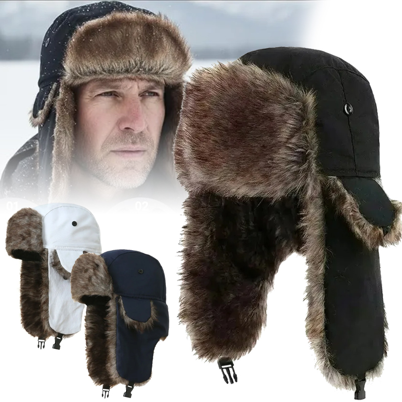 Winter Trapper Hat - Unisex wintermuts, waterdichte pilotenmuts, oorkap, Russische
