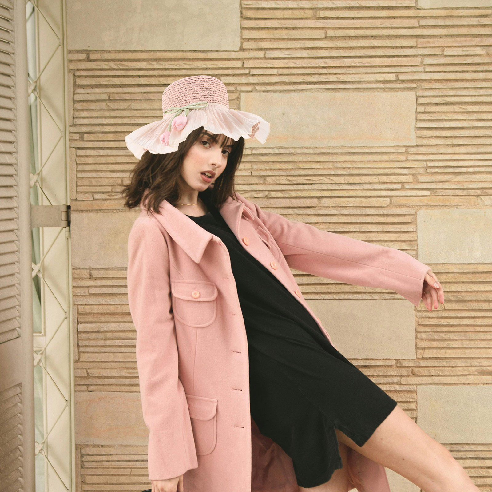 Sun Hat Wide Brim - Zomerhoed van stro voor meisjes, ademend,